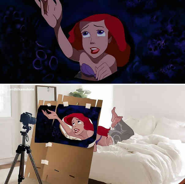 Khi các cảnh quay nổi tiếng của Disney được khán giả chế lại ảnh hậu trường thì trông sẽ như thế nào? - Ảnh 7. Khi các cảnh quay nổi tiếng của Disney được khán giả chế lại ảnh hậu trường thì trông sẽ như thế nào? - Ảnh 7.