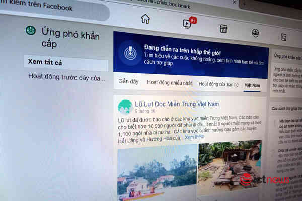 Facebook cho phép bật Kiểm tra an toàn ở miền Trung