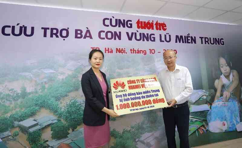 Huawei Việt Nam chung tay ủng hộ đồng bào miền Trung 1 tỷ đồng