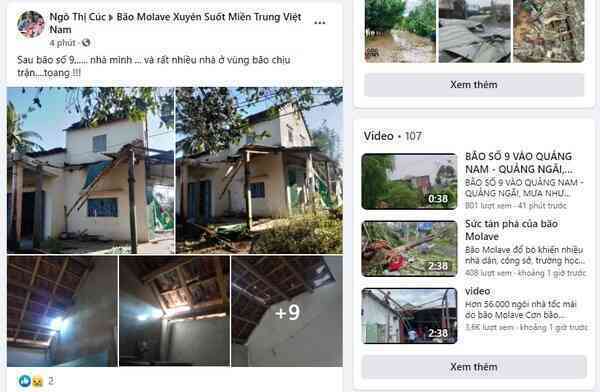 Bão Molave xuất hiện trong mục Ứng phó khẩn cấp của Facebook