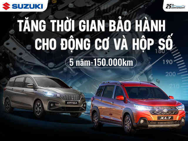 Việt Nam Suzuki tăng thời gian bảo hành cho động cơ và hộp số của Ertiga và XL7, đổi mới dịch vụ hậu mãi