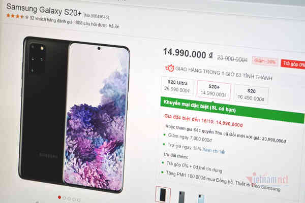 Giá Galaxy S20+ giảm sốc 5 triệu đồng, rẻ hơn cả Galaxy S20
