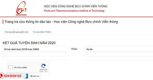 PTIT mở hệ thống hỗ trợ thí sinh tra cứu kết quả trúng tuyển đại học 2020 online