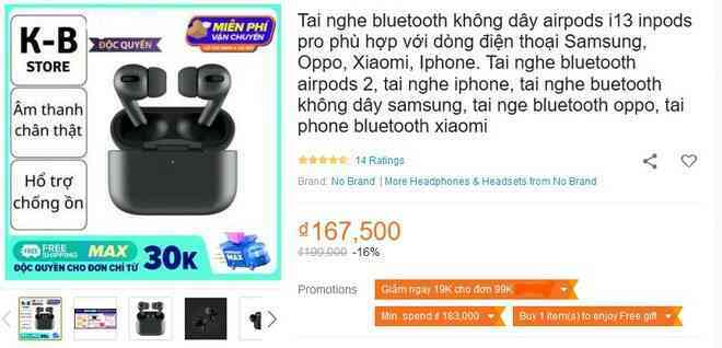 Cẩn thận với tai nghe nhái Airpods: Giống 99%, cả tá màu siêu đẹp, giá vài chục nghìn, dùng siêu dở mà vẫn có hàng trăm lượt đánh giá 5 sao - Ảnh 14. Cẩn thận với tai nghe nhái Airpods: Giống 99%, cả tá màu siêu đẹp, giá vài chục nghìn, dùng siêu dở mà vẫn có hàng trăm lượt đánh giá 5 sao - Ảnh 14.