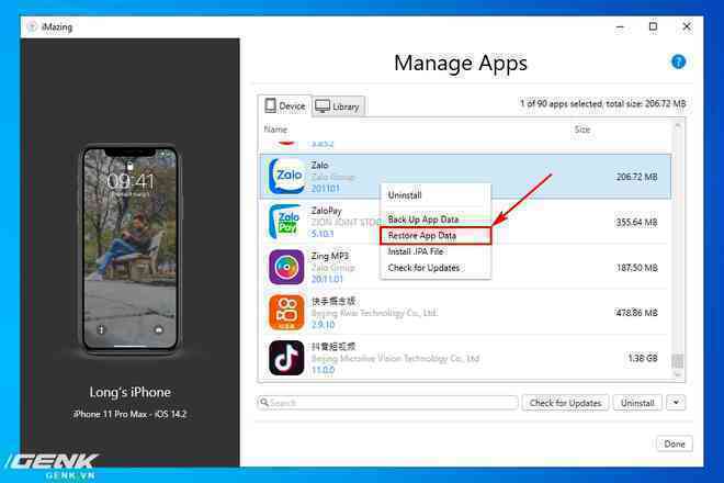 Hướng dẫn sao lưu, khôi phục dữ liệu ứng dụng trên iPhone và iPad - Ảnh 20. Hướng dẫn sao lưu, khôi phục dữ liệu ứng dụng trên iPhone và iPad - Ảnh 20.