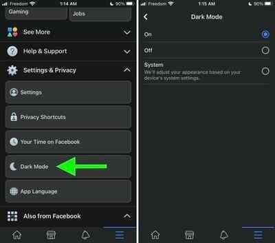 Facebook bắt đầu thử nghiệm nền tối trên iOS và Android