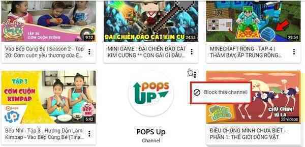 Các thiết lập an toàn cho trẻ em xem YouTube