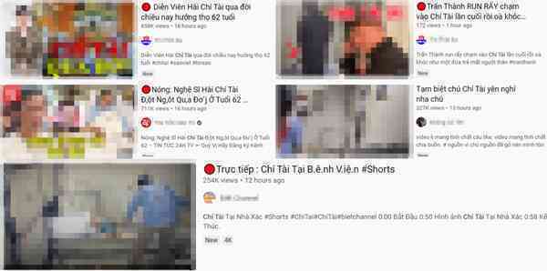 YouTube ngập tràn clip phản cảm sau sự ra đi đột ngột của nghệ sĩ Chí Tài