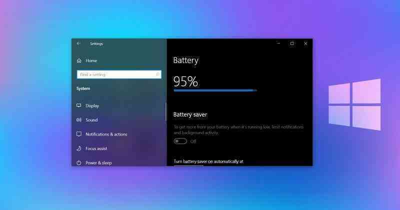 Bản Update Windows 10 với biểu đổ sử dụng Pin của Laptop trực quan hơn