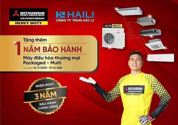 Nhận đến 3 năm bảo hành chính hãng khi sở hữu điều hòa thương mại Packaged - Multi của Mitsubishi Heavy