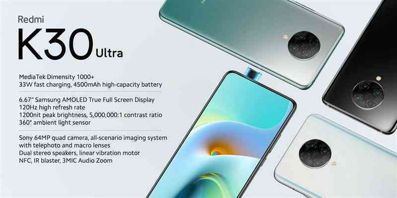 Redmi K30 Ultra chính thức ra mắt: Chip Dimensity 1000+, màn hình 120Hz, giá “dễ thở”