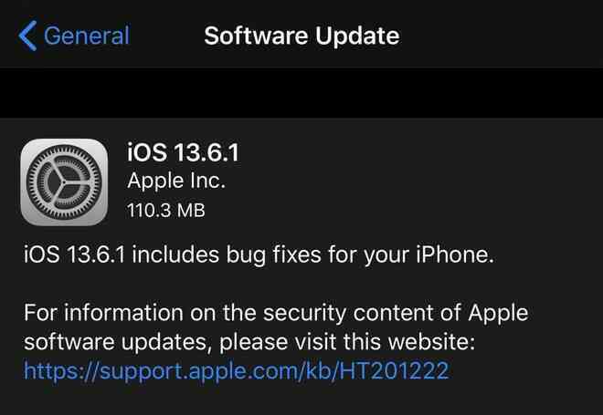Apple phát hành iOS 13.6.1: Khắc phục lỗi màn hình xanh trên iPhone và lỗi đầy bộ nhớ - Ảnh 1.