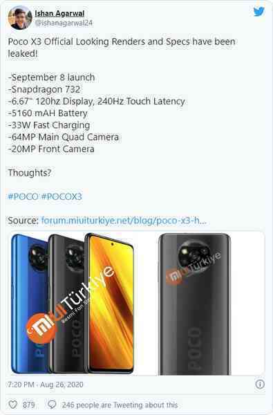 POCO X3 lộ diện: Màn hình 120Hz, Snapdragon 732, 4 camera sau, sạc nhanh 33W - Ảnh 2. POCO X3 lộ diện: Màn hình 120Hz, Snapdragon 732, 4 camera sau, sạc nhanh 33W - Ảnh 2.