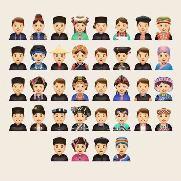 “Emoji 54 dân tộc anh em” đang hot rần rần sắp ra mắt người dùng Việt Nam