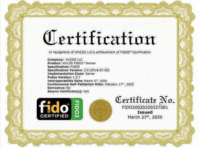 Vingroup đạt chuẩn FIDO2 thứ hai cho sản phẩm máy chủ xác thực mạnh - Ảnh 1.
