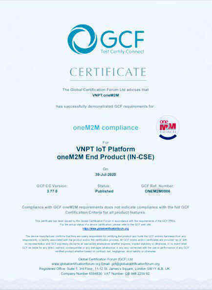 VNPT là đơn vị duy nhất tại Việt Nam đạt chứng chỉ oneM2M
