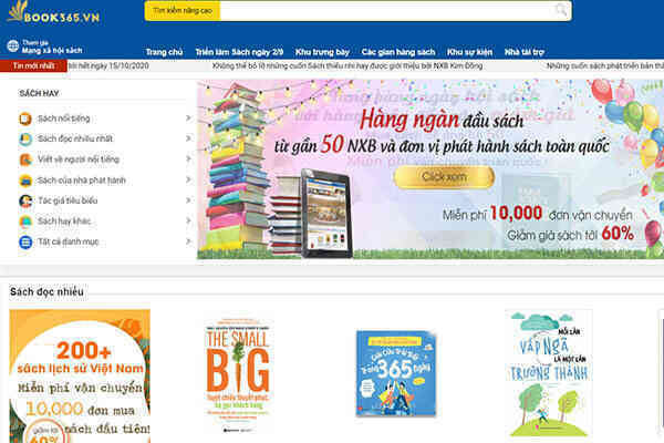 Hội sách trực tuyến trên sàn book365.vn được kéo dài đến giữa tháng 10