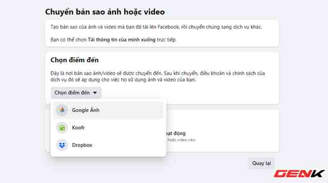 Cách chuyển toàn bộ ảnh từ Facebook sang Google Photos để phòng trường hợp bị khóa tài khoản - Ảnh 7. Cách chuyển toàn bộ ảnh từ Facebook sang Google Photos để phòng trường hợp bị khóa tài khoản - Ảnh 7.