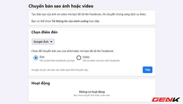 Cách chuyển toàn bộ ảnh từ Facebook sang Google Photos để phòng trường hợp bị khóa tài khoản - Ảnh 8. Cách chuyển toàn bộ ảnh từ Facebook sang Google Photos để phòng trường hợp bị khóa tài khoản - Ảnh 8.
