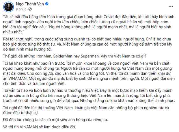 HOT: Ngô Thanh Vân công bố phim siêu anh hùng VINAMAN, khán giả giật mình từ tựa phim quá sến - Ảnh 2.