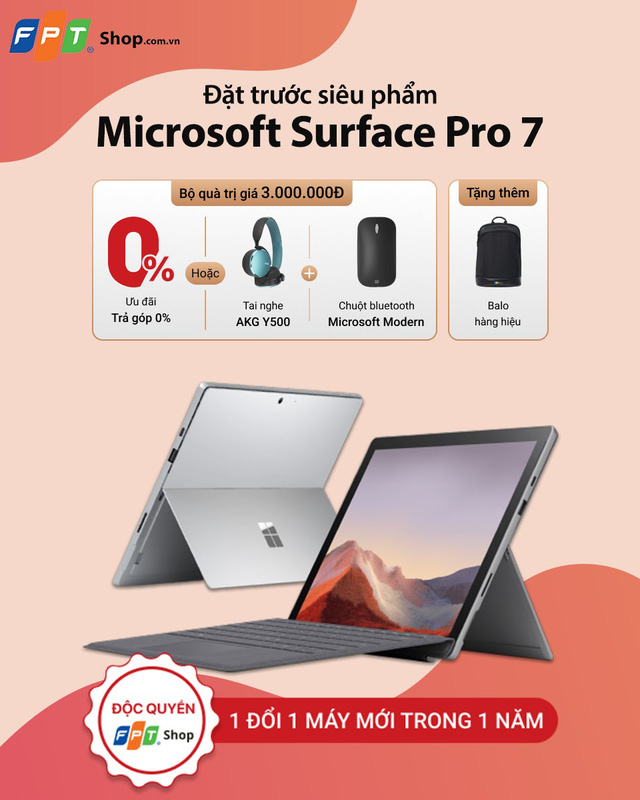 Nhận ngay ưu đãi trị giá 3 triệu khi đặt trước siêu phẩm Microsoft Surface Pro 7 tại FPT Shop - Ảnh 1.