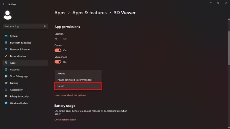 Hướng dẫn tắt ứng dụng chạy ngầm trên Windows 11