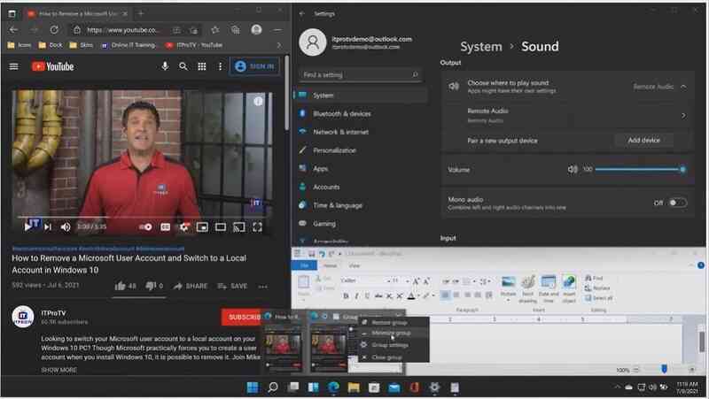 Hướng dẫn sử dụng giao diện ghép cửa sổ của Windows 11