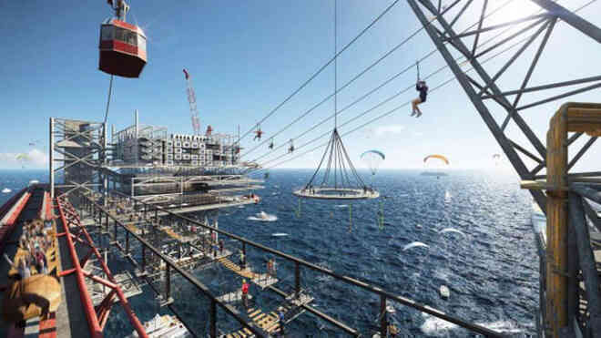 Ả Rập xây công viên siêu giải trí 150.000 mét vuông trên giàn khoan dầu, khách đến chơi phải đi bằng thuyền hoặc trực thăng - Ảnh 3.