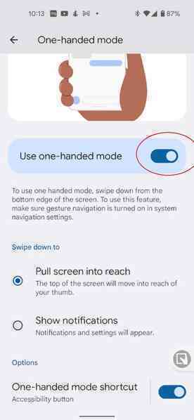 Cách sử dụng một tay trên Android 12