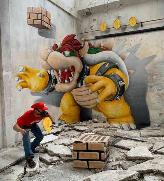 Những bức vẽ Graffiti 3D không dành cho người yếu tim - Ảnh 16. Những bức vẽ Graffiti 3D không dành cho người yếu tim - Ảnh 16.