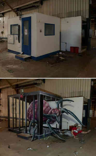 Những bức vẽ Graffiti 3D không dành cho người yếu tim - Ảnh 20. Những bức vẽ Graffiti 3D không dành cho người yếu tim - Ảnh 20.