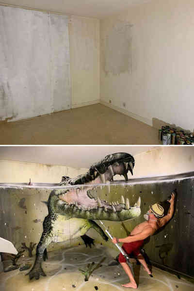 Những bức vẽ Graffiti 3D không dành cho người yếu tim - Ảnh 3. Những bức vẽ Graffiti 3D không dành cho người yếu tim - Ảnh 3.