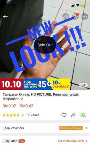 Một người Malaysia bán “cái tát ảo” trên ứng dụng mua sắm, bất ngờ là có cả trăm người mua ảnh 1