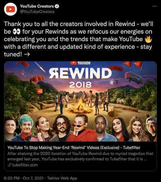 Dính dớp nặng, YouTube huỷ bỏ dự án YouTube Rewind sau chặng đường 10 năm