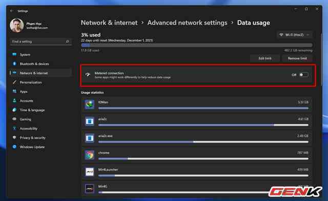 Đang sử dụng kết nối internet trả tiền theo lưu lượng? Tính năng này của Windows 11 sẽ là món quà dành cho bạn - Ảnh 8. Đang sử dụng kết nối internet trả tiền theo lưu lượng? Tính năng này của Windows 11 sẽ là món quà dành cho bạn - Ảnh 8.