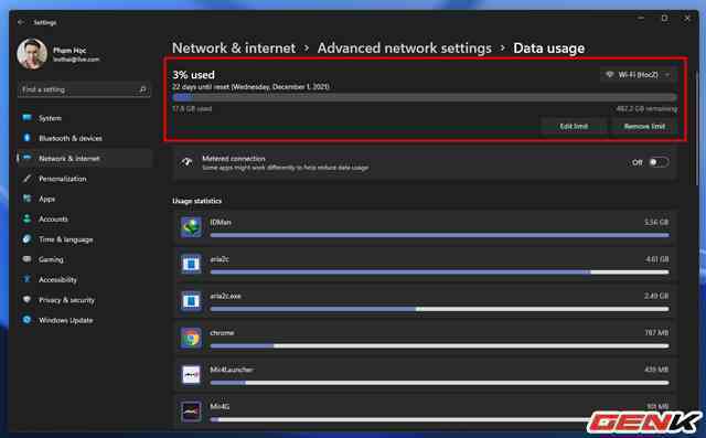 Đang sử dụng kết nối internet trả tiền theo lưu lượng? Tính năng này của Windows 11 sẽ là món quà dành cho bạn - Ảnh 9. Đang sử dụng kết nối internet trả tiền theo lưu lượng? Tính năng này của Windows 11 sẽ là món quà dành cho bạn - Ảnh 9.