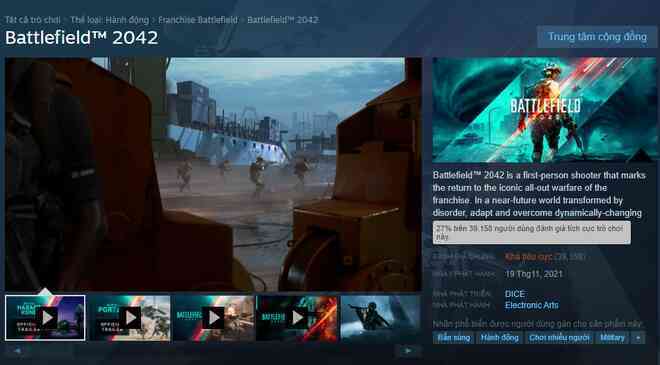 Vừa ra mắt, Battlefield 2042 đã lọt top những game nhận đánh giá tệ nhất Steam - Ảnh 2. Vừa ra mắt, Battlefield 2042 đã lọt top những game nhận đánh giá tệ nhất Steam - Ảnh 2.