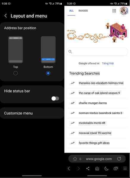 Nối gót Apple, Samsung đặt thanh địa chỉ xuống dưới trình duyệt web trên smartphone - Ảnh 2.