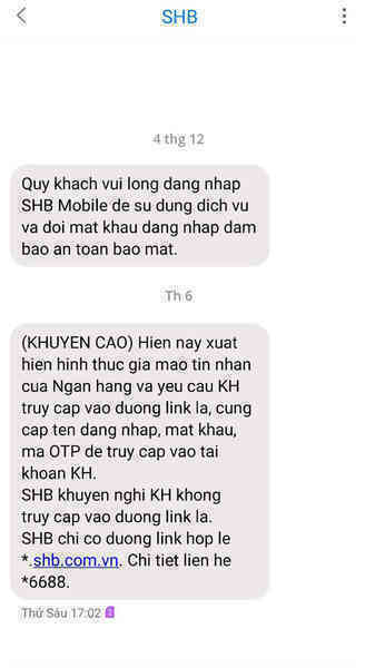 Bộ TT&TT khuyến cáo người dùng cảnh giác với tin nhắn mạo danh ngân hàng lừa đảo chiếm đoạt tài sản
