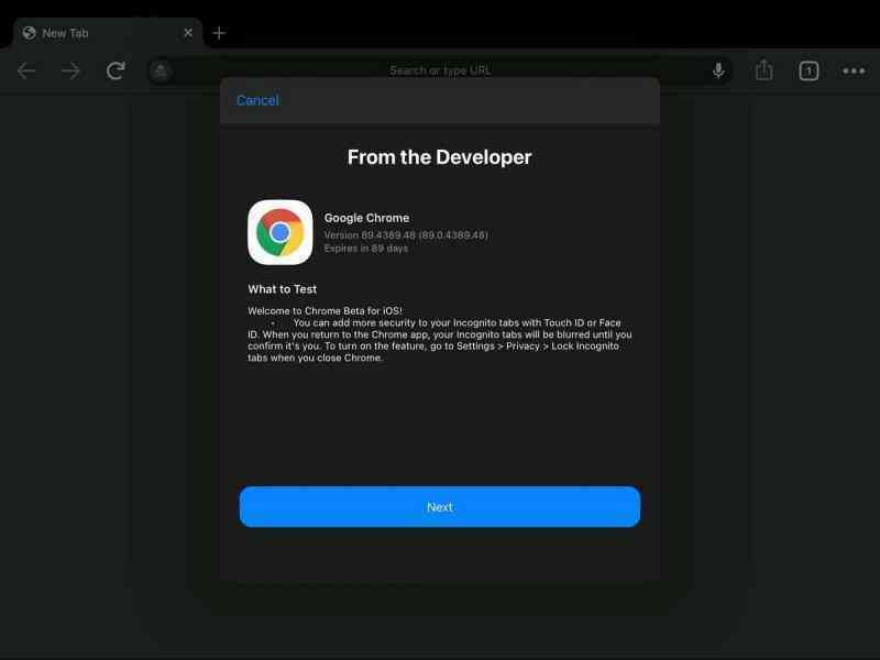 Tab ẩn danh trong ứng dụng Google Chrome trên iOS sẽ bảo mật hơn với Face ID