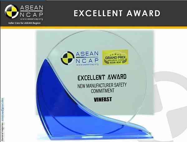 Vinfast đoạt giải “Hãng xe có cam kết cao về an toàn” ASEAN NCAP
