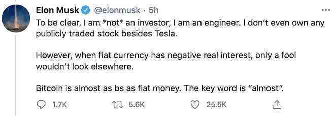 Elon Musk tiết lộ lý do Tesla đầu tư 1,5 tỷ USD vào Bitcoin - Ảnh 2. Elon Musk tiết lộ lý do Tesla đầu tư 1,5 tỷ USD vào Bitcoin - Ảnh 2.