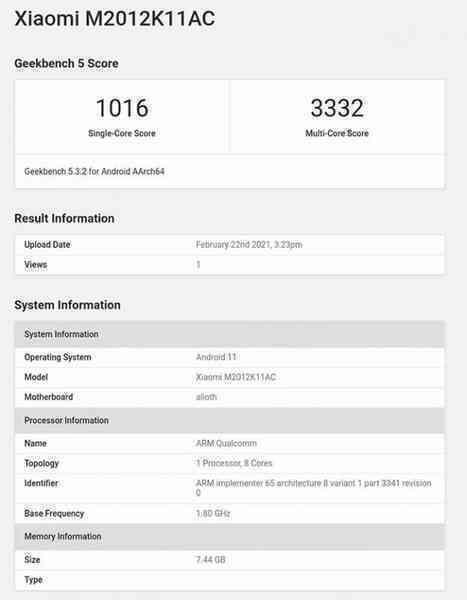 Redmi K40 được phát hiện trên Geekbench với Snapdragon 870