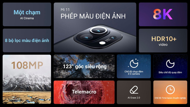 Xiaomi Mi 11 ra mắt tại VN với giá 21.99 triệu đồng, tặng kèm sạc nhanh và quà 7 triệu - Ảnh 2. Xiaomi Mi 11 ra mắt tại VN với giá 21.99 triệu đồng, tặng kèm sạc nhanh và quà 7 triệu - Ảnh 2.