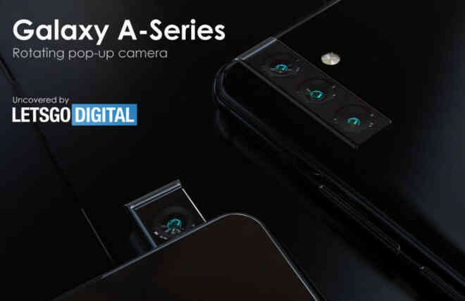 Xuất hiện bằng sáng chế Galaxy A trang bị camera pop-up có khả năng xoay từ phía sau ra trước làm camera selfie