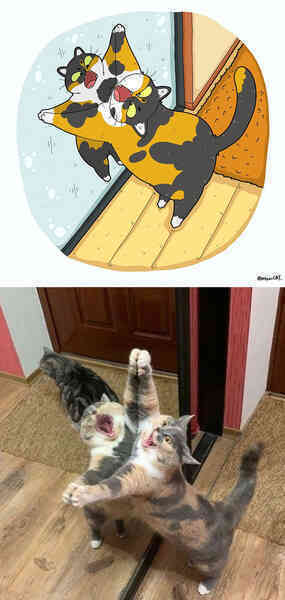 [Chùm ảnh vui] Khi ảnh meme của các boss mèo được vẽ lại siêu đáng yêu khiến ai xem xong cũng phải mỉm cười - Ảnh 2.