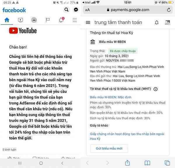 YouTuber Việt Nam xôn xao về thông báo khấu lưu thuế 30% từ Google