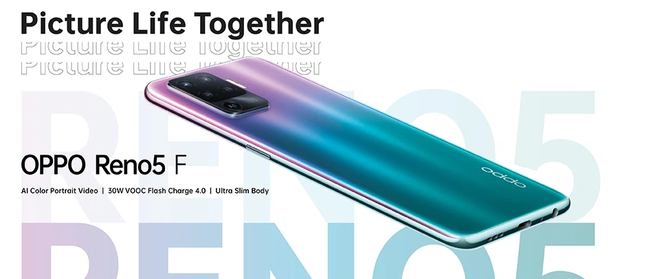 OPPO Reno5 F ra mắt: Helio P95, 4 camera sau 64MP, sạc nhanh 30W, giá 6.6 triệu đồng
