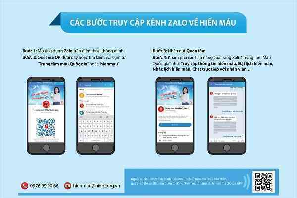 Dùng Zalo chatbot trong công tác hiến máu và chăm sóc người hiến máu
