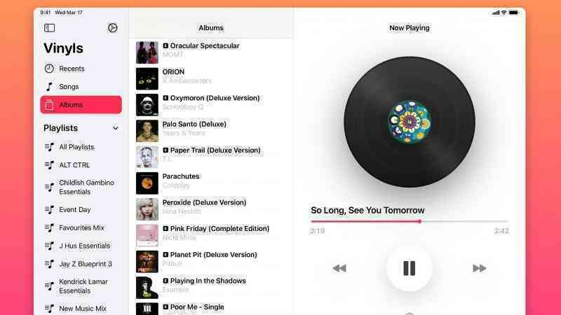 Thay đổi giao diện chơi nhạc của Apple Music với ứng dụng Vinyls